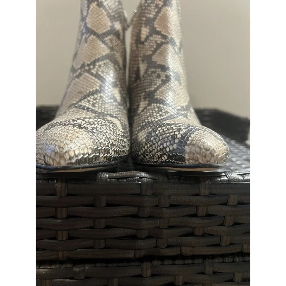 Dolce Vita Leather Snake Embossed Ankle Boots Booties 9 Western Summer Cowgirl - Picture 7 of 12